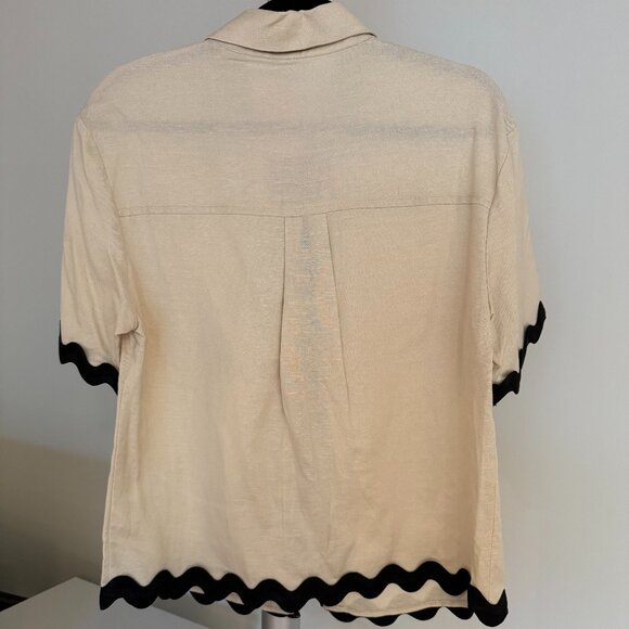NWT Main Strip Ric Rac Linen Blend Top, Size Small - Picture 2 of 3
